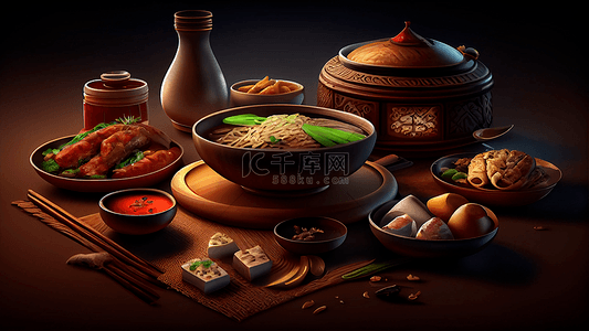 炒背景图片_食物美食炒面背景