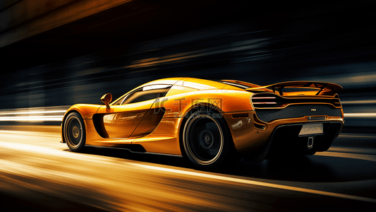 速度速度背景图片_黄色运动跑车速度光线摄影广告背景