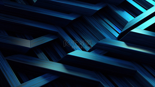 线性蓝色背景背景图片_线性蓝色图案抽象渐变和几何条纹合并在 3D 插图中