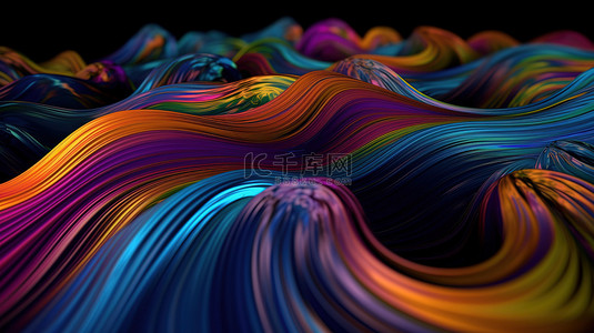 霓虹灯彩色背景图片_3d 渲染生成的充满活力和抽象的 4k 纹理