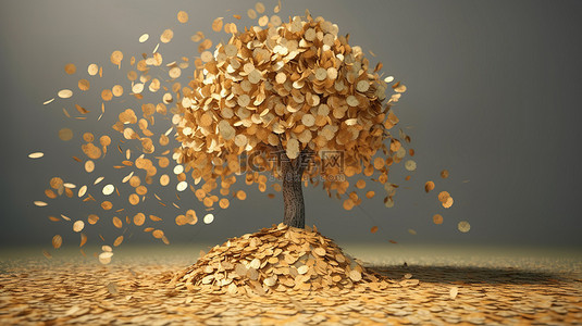 3d 金钱树，金币掉落意味着投资和储蓄