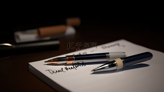 列表页ui背景图片_组织您的任务 3D 纸钢笔和待办事项列表概念
