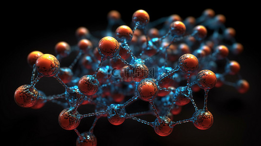 为科学背景呈现的灵活 3d 分子或原子结构