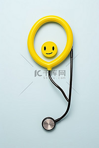 医生听诊器背景图片_上面有笑脸的医生听诊器