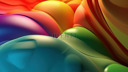 彩色几何背景图片_3d 渲染中充满活力的抽象背景