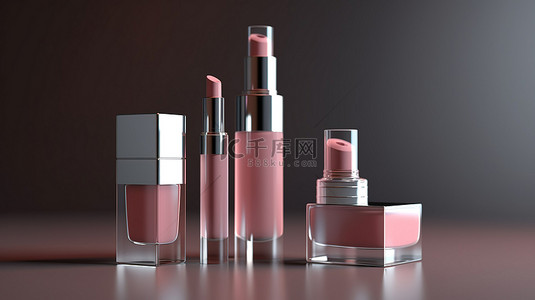包装盒子背景图片_用于广告摄影的化妆品包装的 3d 渲染