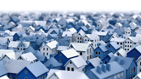 职业形象背景图片_白海中一座孤独的蓝色房子描绘了探索和追求的想法 3D 渲染全景