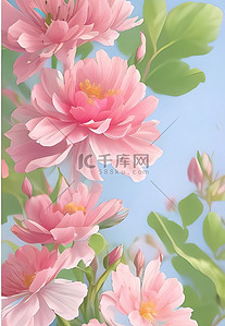 梅花花枝插画背景图片_花朵桃花唯美背景