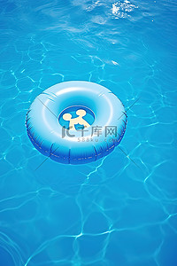 水背景图片_游泳池中的充气水上浮标