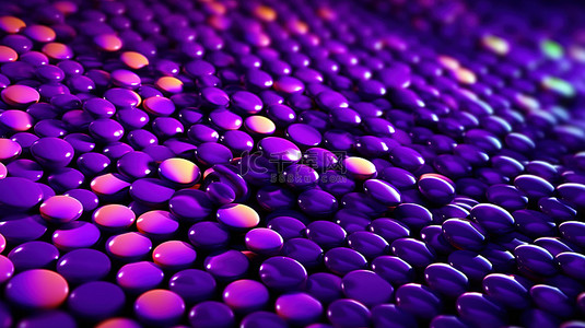 动态霓虹灯紫色点运动图案抽象设计和 3D 艺术