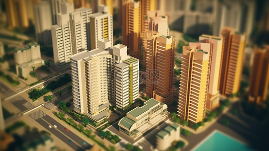 巴西房地产开发引人注目的 3D 插图