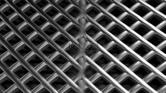 钢铁生产背景图片_带成型的纹理钢格栅，用于背景 3D 插图