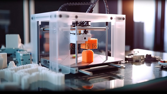 工业背景图片_实验室配备的自动化 3D 打印机可创建复杂的塑料模型