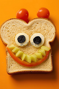做的背景图片_橙色三明治加橄榄做成心形