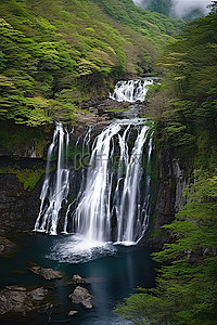 日本 yakime 瀑布 日本长野