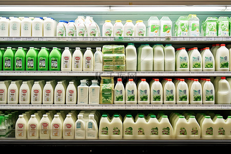 一个摊位上有多种不同品种的牛奶