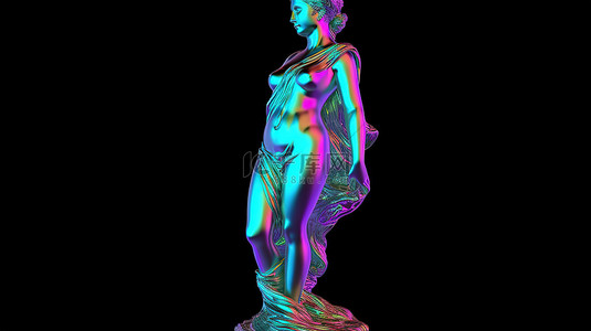 美女肖像背景图片_希腊女神米洛维纳斯全息3D雕塑