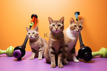 敢于尝试背景图片_一些猫科动物朋友在等待主人的同时尝试锻炼身体