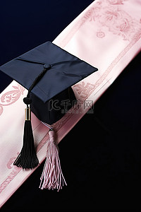 黑色流苏大学毕业帽图片