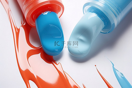 蓝色指甲背景图片_橙色和蓝色指甲油 eysotum 凝胶