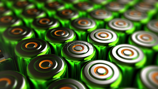 工业电子背景图片_锂离子电池和锂元素符号的 3d 插图