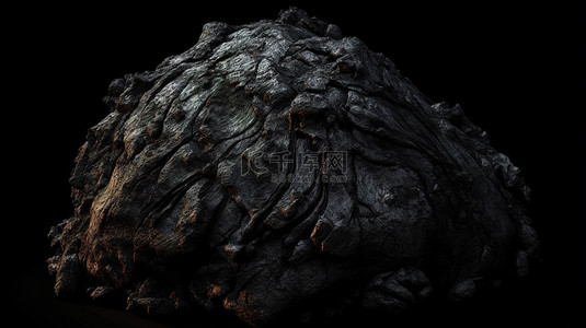 地裂背景图片_3D 插图中粗糙的黑色石材表面纹理，具有引人注目的亮点