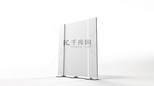 白色宣传海报背景图片_白色背景空白液晶屏展示架，非常适合在 3D 渲染的贸易展会上进行定制设计