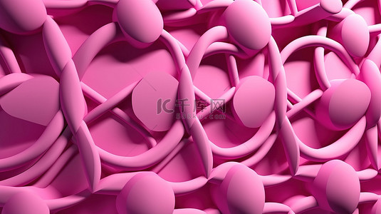 3d 渲染粉红色几何浮雕背景