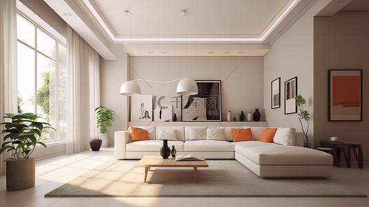 雅致生活背景图片_简约的3D室内设计，打造舒适的家居生活空间