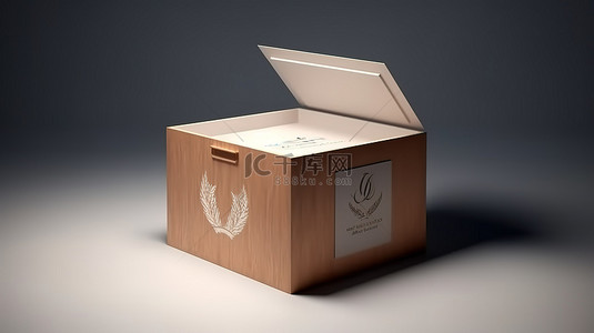 纸板箱转变为投票骨灰盒，为选举日和文本提供 3D 渲染