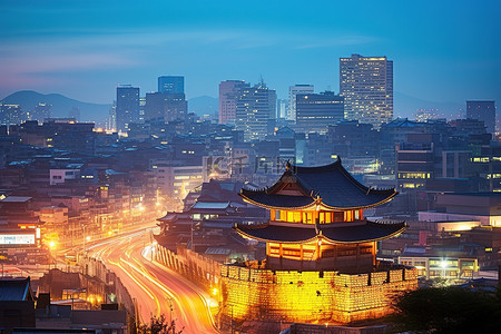 韩国汉城的城市景观是世界上我最喜欢的地方之一