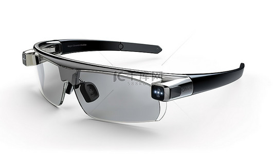 智能眼镜的白色背景 3D 渲染