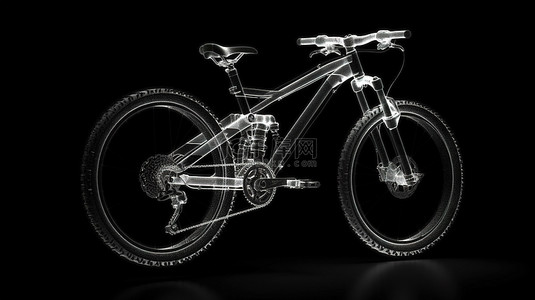 体积光在 3D 渲染中照亮黑白山地自行车