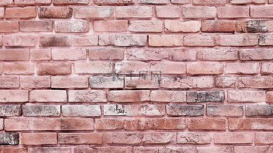 3D 艺术品中陈旧粉红色砖墙的无缝背景纹理