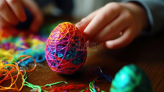 敢于尝试背景图片_用 3D 笔和塑料丝制作复活节彩蛋，这是孩子们的创造性尝试