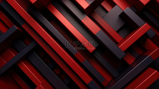 抽象设计中的几何红线复古背景，带有优雅的 3D 插图，适用于商业和企业模板
