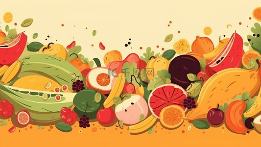 蔬菜水果插画背景