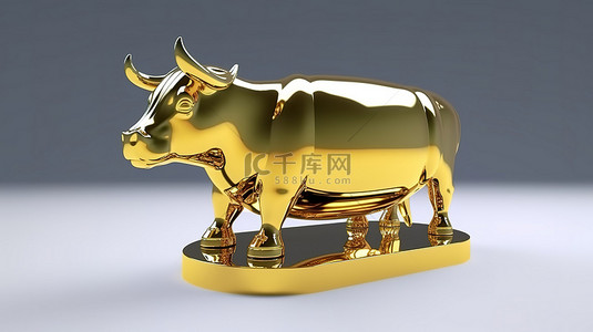 金牛股市背景图片_以油箱和金牛为特色的商业概念的 3D 渲染