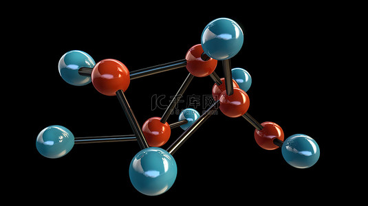 c6h12o6 葡萄糖分子以 3d 呈现并在黑色背景下隔离