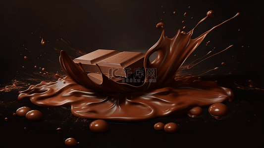 甜品背景图片_巧克力块状甜品背景