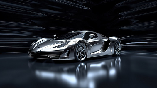 车背景图片_碳纤维背景下铝制超级跑车的 3D 渲染