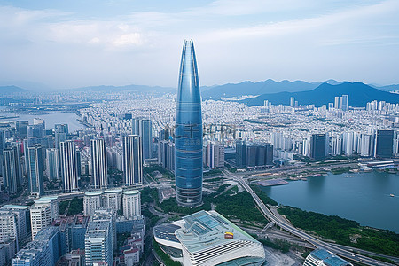 漓江三星船背景图片_韩国城市世界最高的五座摩天大楼