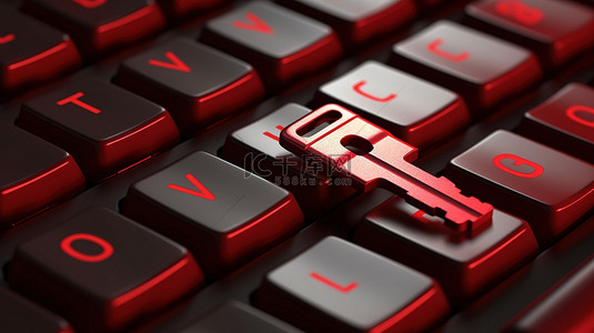 红本背景图片_商业财务概念的 3D 渲染，以电脑键盘上的红键为特色