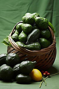 篮子里的绿色蔬菜