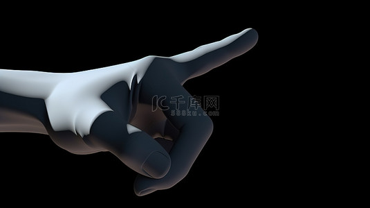 3D 动画手指向左侧，手指点击或投射阴影