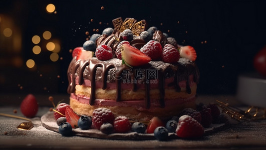 甜品背景图片_水果蛋糕甜品生日背景