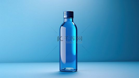 干净蓝背景图片_蓝瓶产品设计 3D 模型