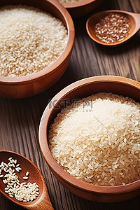 米饭背景图片_木碗里的米饭