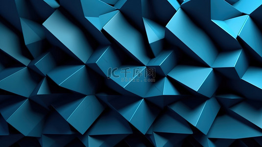 几何浮雕背景图片_蓝色几何背景的 3D 渲染浮雕