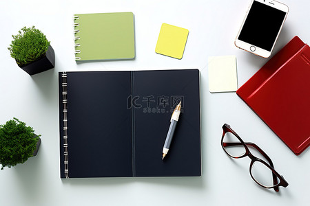 商务文具背景图片_办公桌上的商务文具和用品